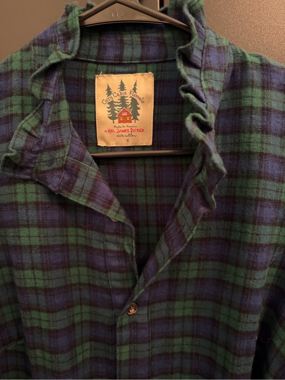 Kiel James Patrick Blue and Green Plaid Flannel Dress - Picture 2 of 3